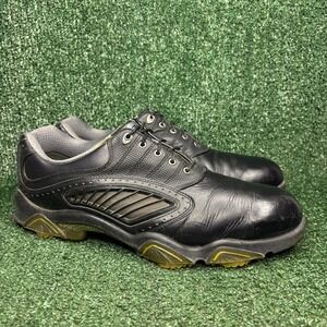 FootJoy SYNR-G Cleated Leather Performance Athletic Golf Shoes Black Men 12 Wide